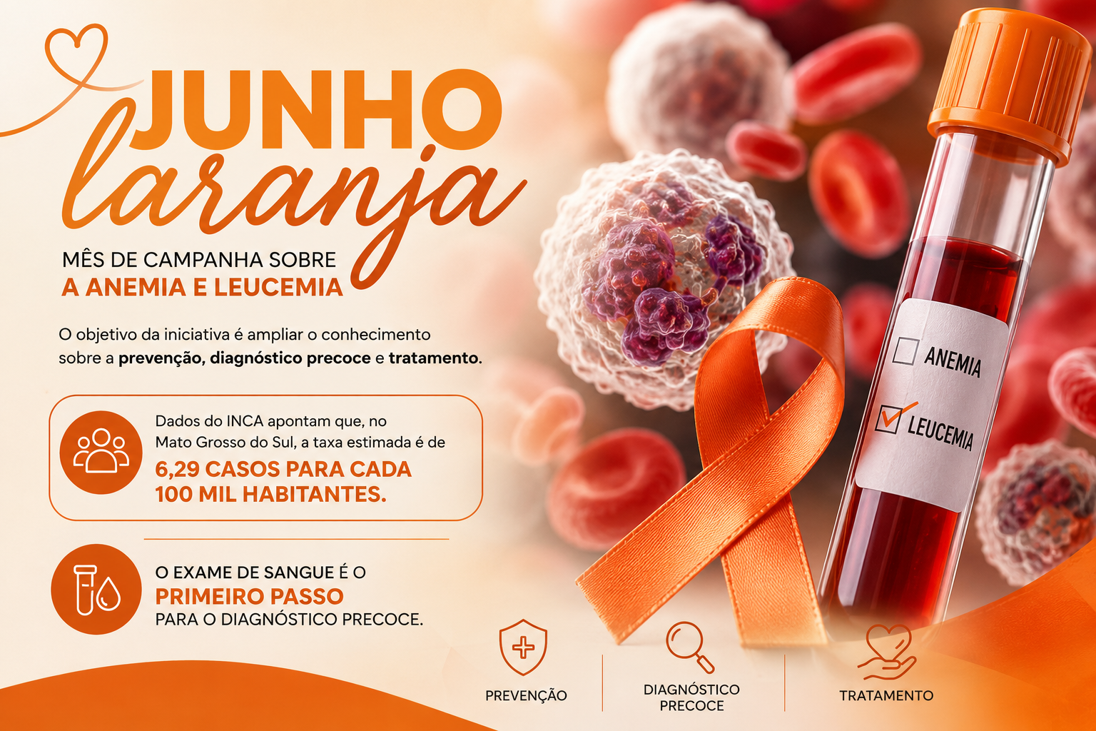 Junho Laranja: exame de sangue simples é o primeiro passo para diagnosticar anemia e leucemia