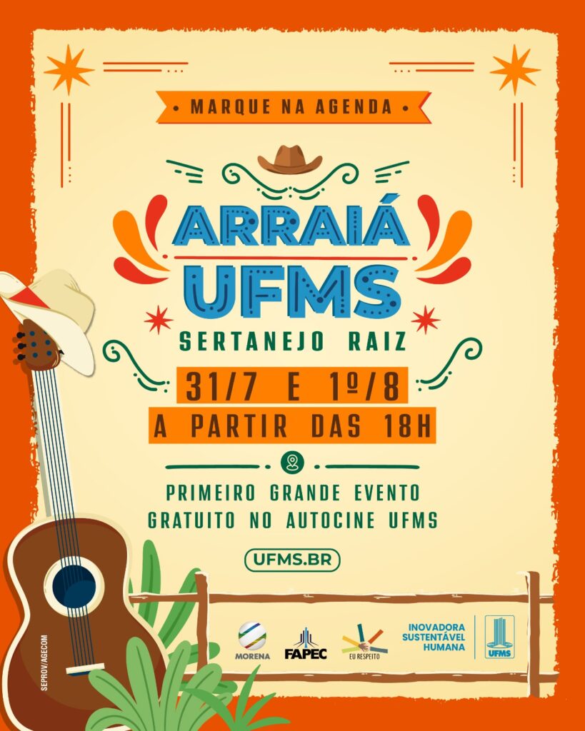 Arraiá UFMS 2026 terá dois dias de programação gratuita com música, gastronomia e cultura regional em Campo Grande