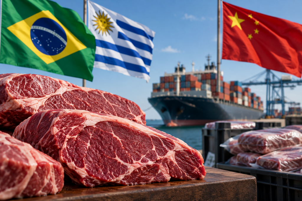Uruguai autoriza Brasil a usar cota excedente de carne na China, diz Lula